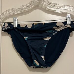 Athleta Navy Floral Print Bikini Bottom Small